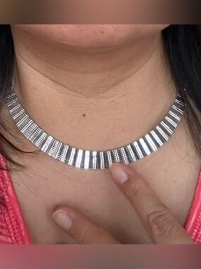 NEW! Sterling Silver Choker Necklace - Silver Made in Italy